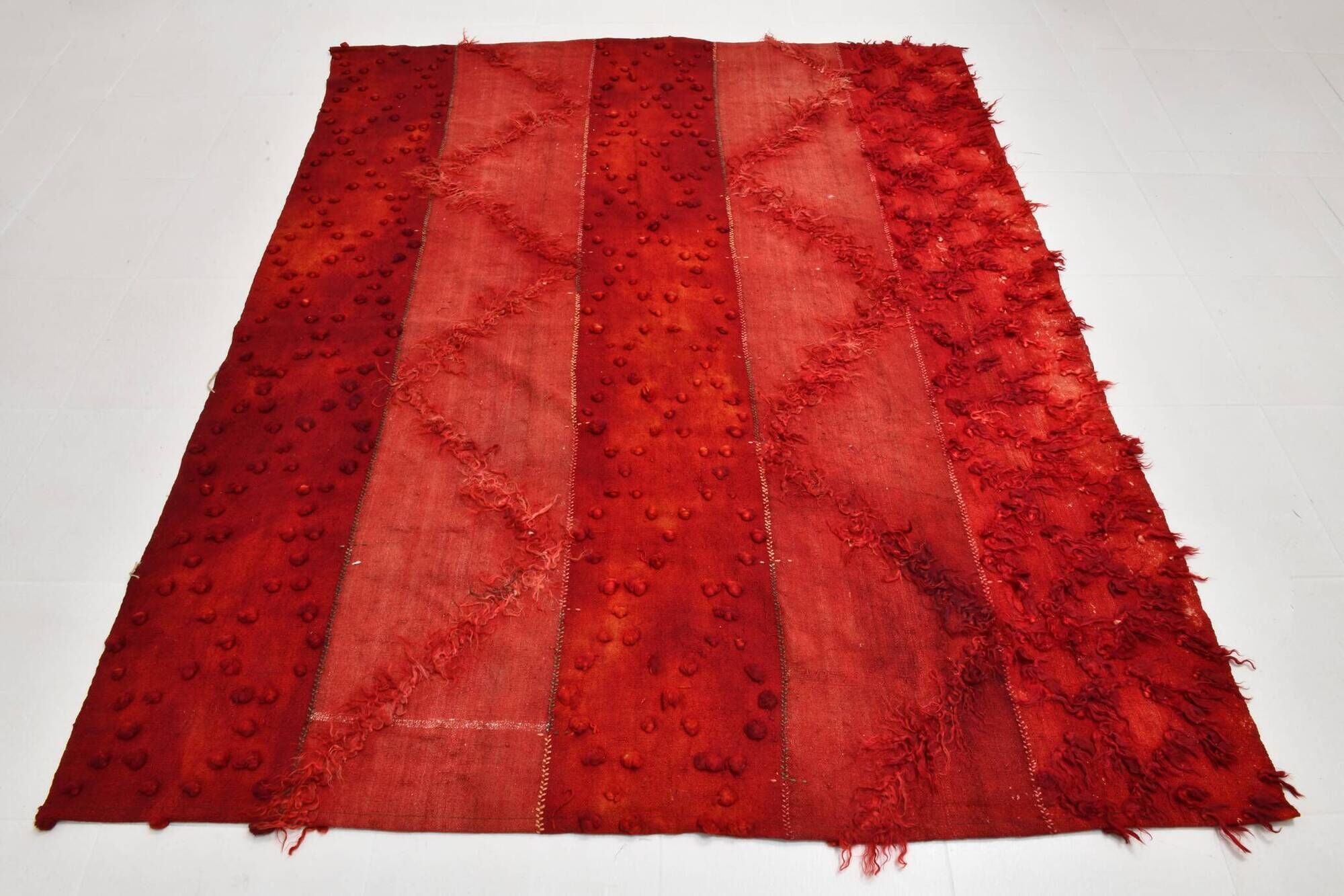 Turkish Vintage Anatolian Kilim Carpet, Shades Of Wine Red Boho Decor