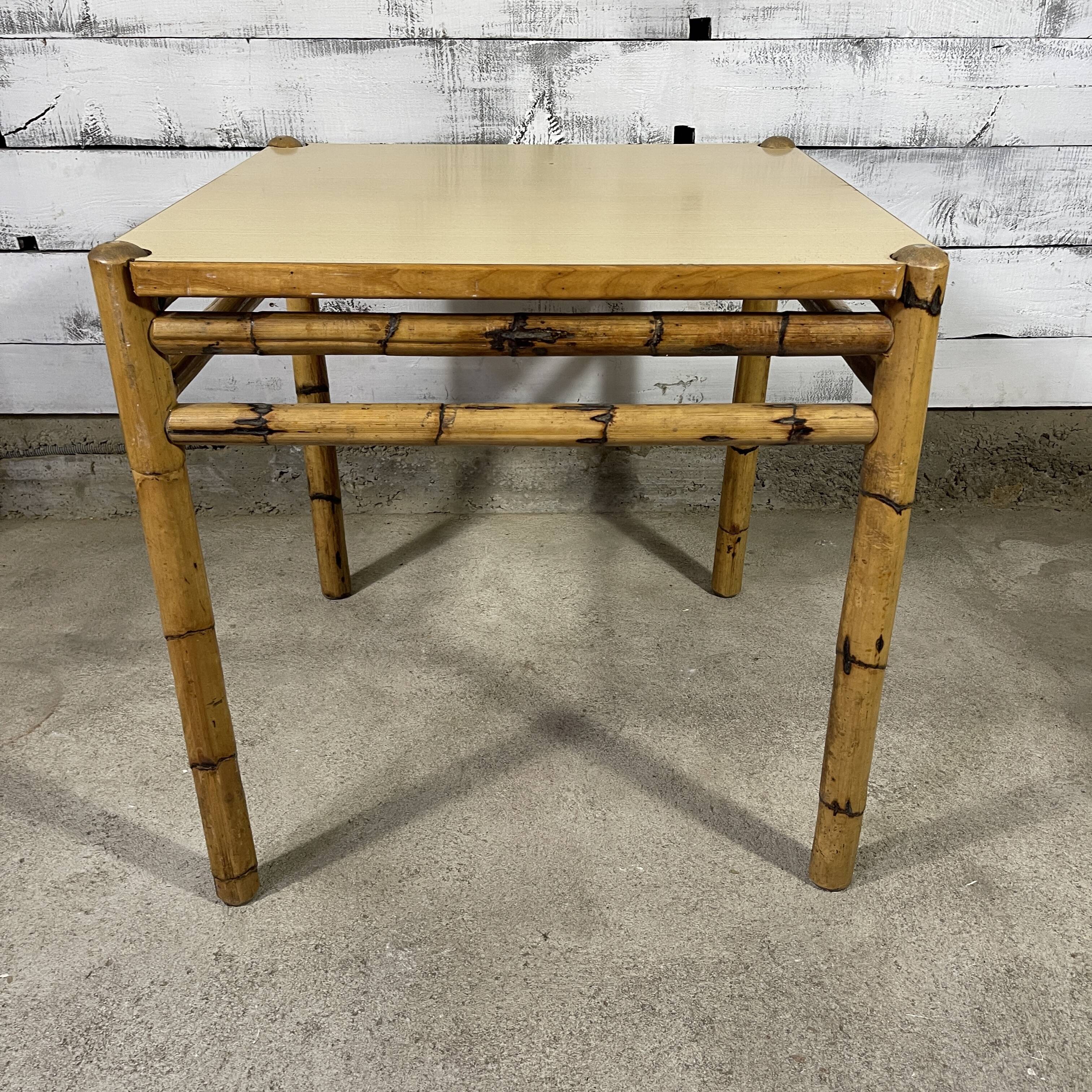 Pair of bamboo dining table with formica top