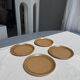 4 assiettes en grès brun