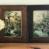 Paire de tableaux du 19e