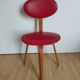 Vintage Bow-Wood chair by Steiner - red seat and dark wood