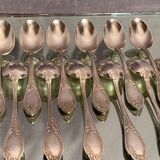 Suite of 12 small silver metal spoons in Louis XV style