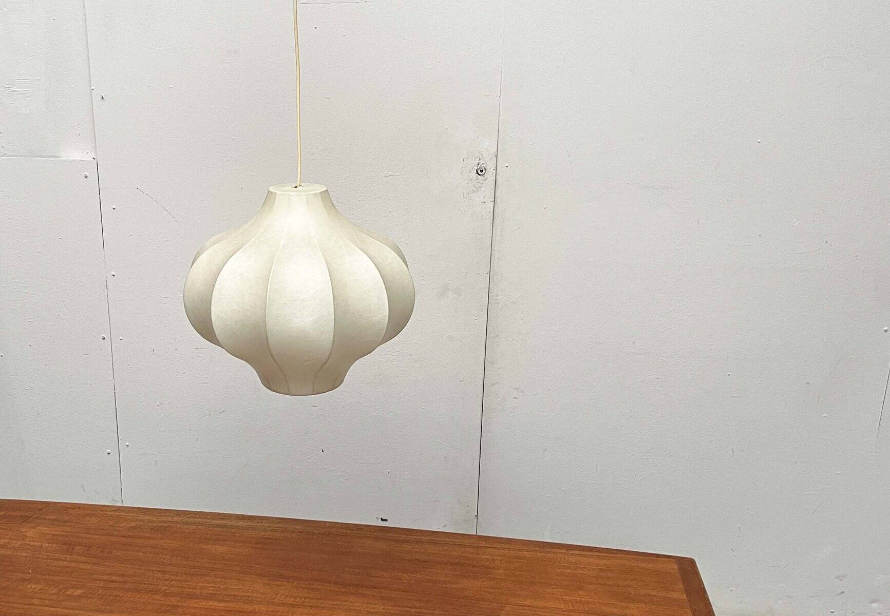 Modern mid-century Cocoon pendant lamp by Friedel Wauer for Goldkant Leuchten, 1960s.