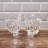 4 verres à vin en cristal taillé