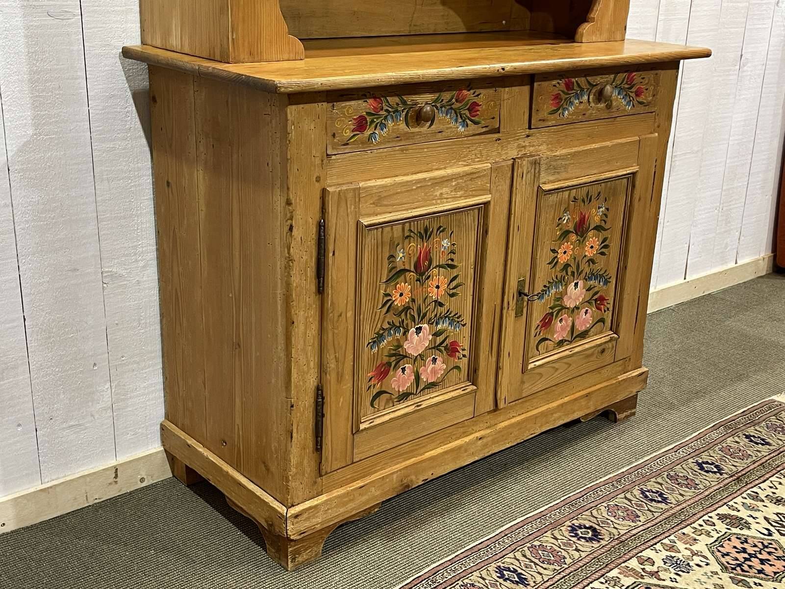 Two-piece pine sideboard from the 1930s