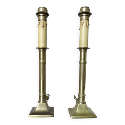 Paire de lampes empire en bronze