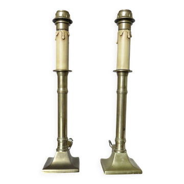 Paire de lampes empire en bronze