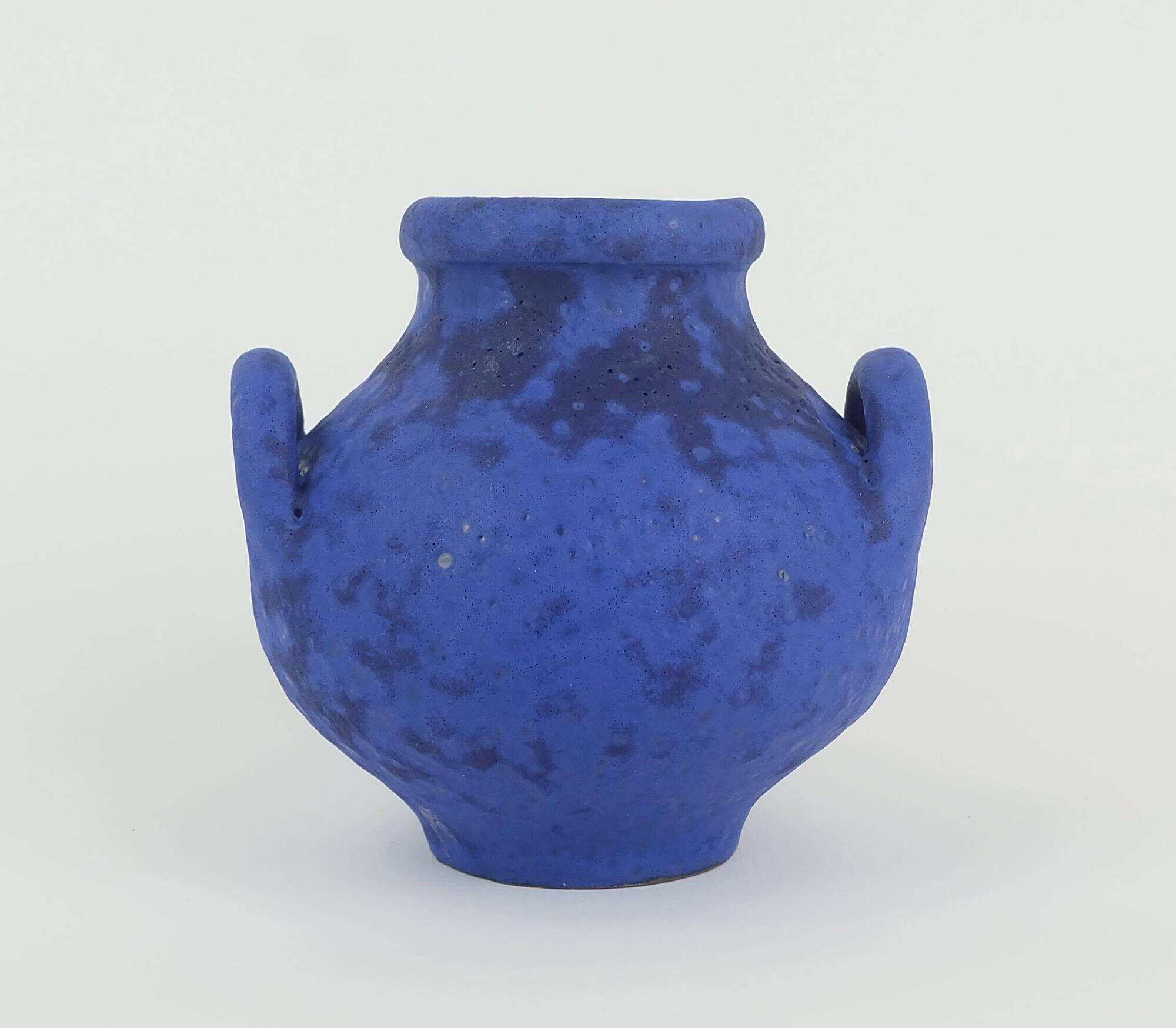 Mid century vase hartwig heyne hoy fat lava intense blue