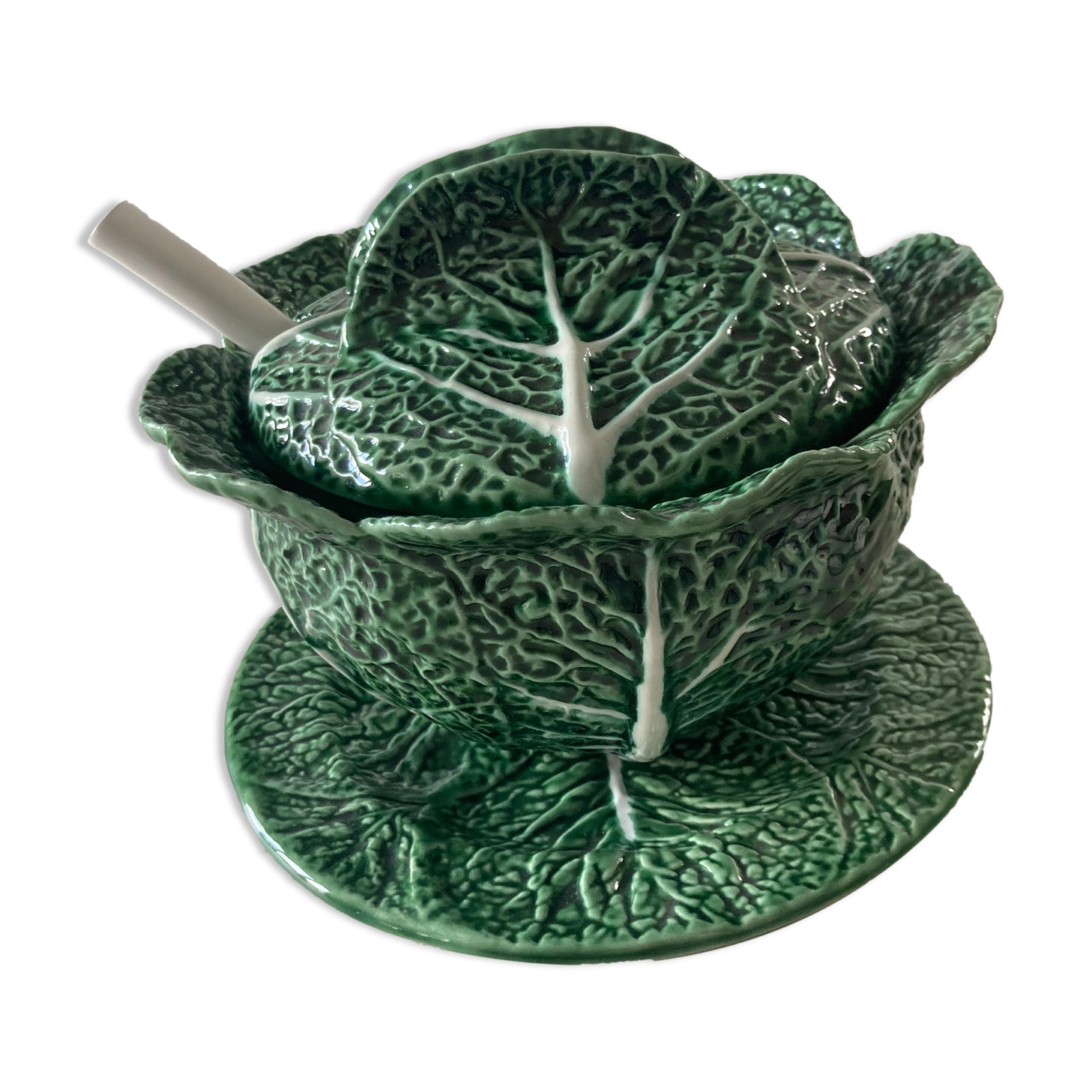 Cabbage tureen in slip 4 pieces