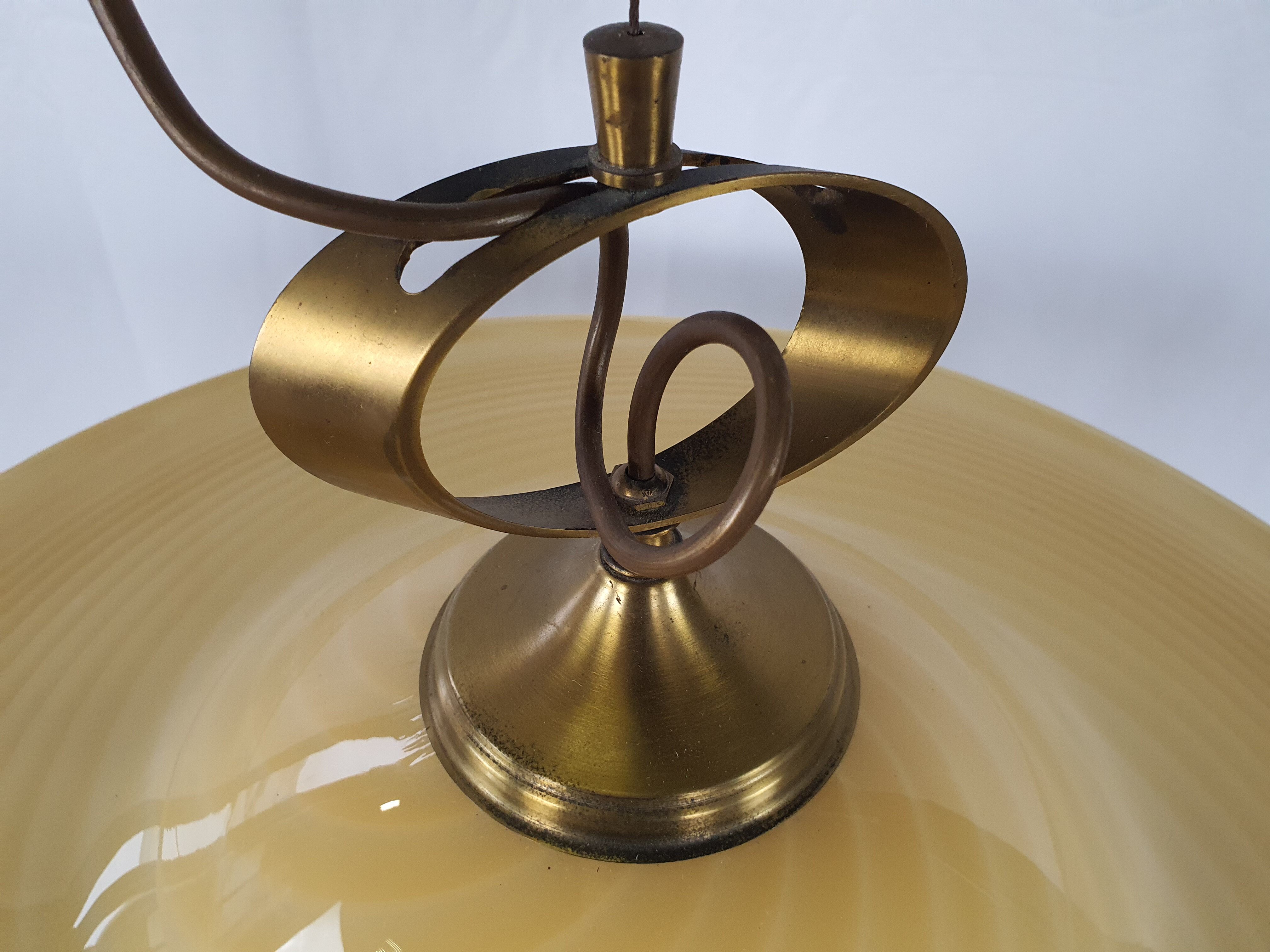 Lustre en verre de Murano et laiton avec double support