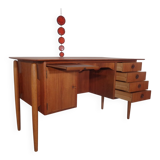 Vintage Danish Curved Teak Desk, 1960s