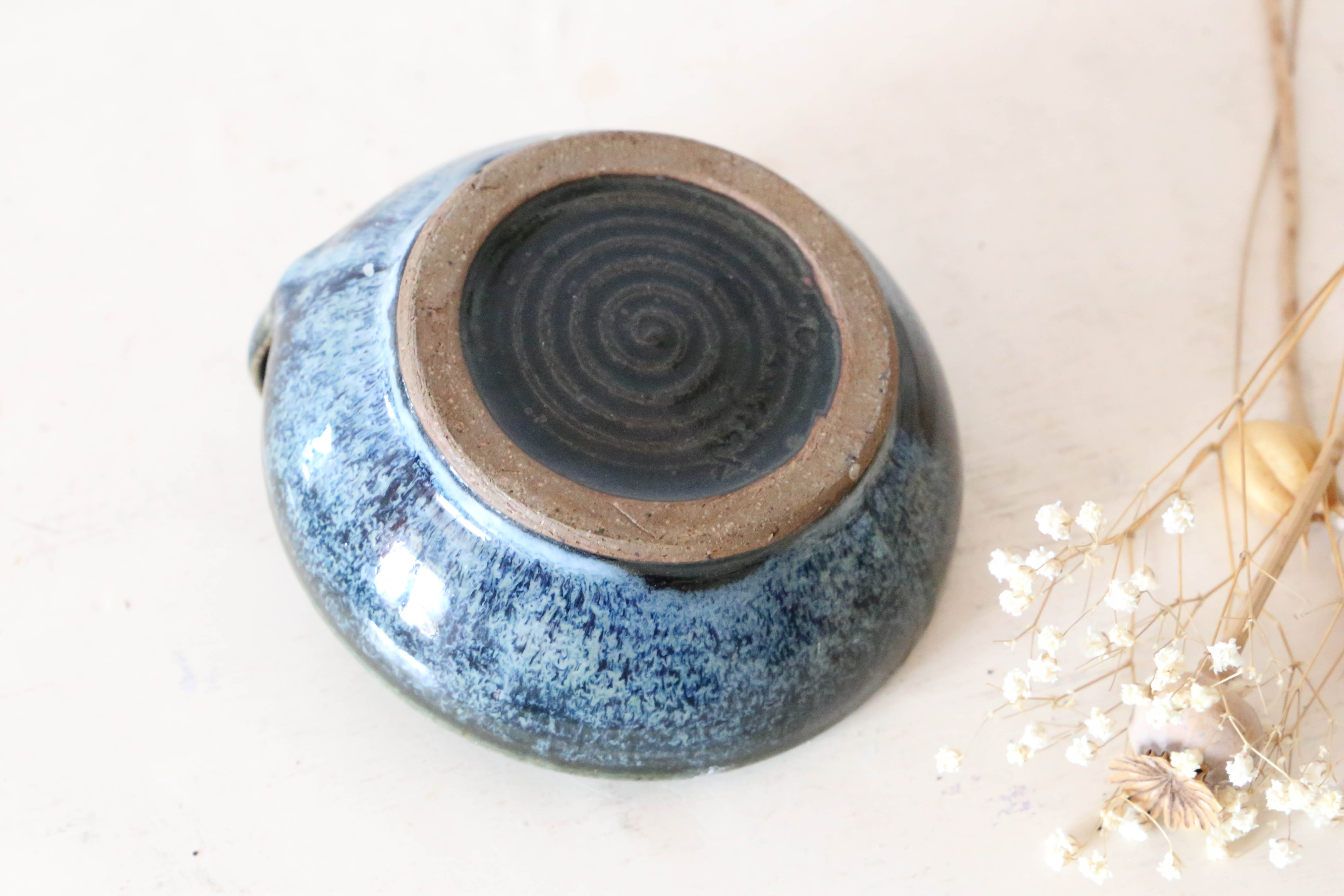 Candle holder, vintage pottery, Manziat, vintage