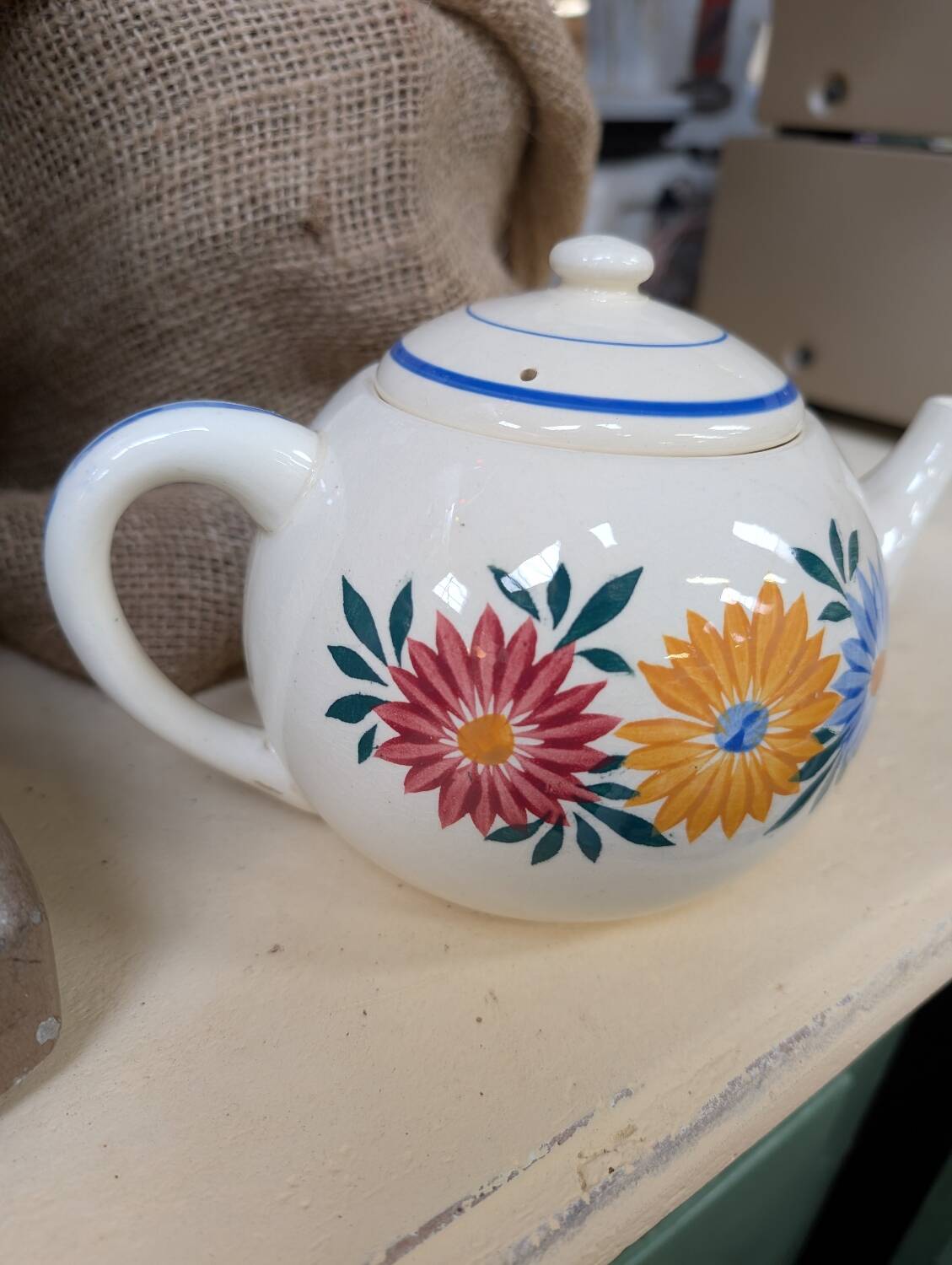 Vintage earthenware teapot