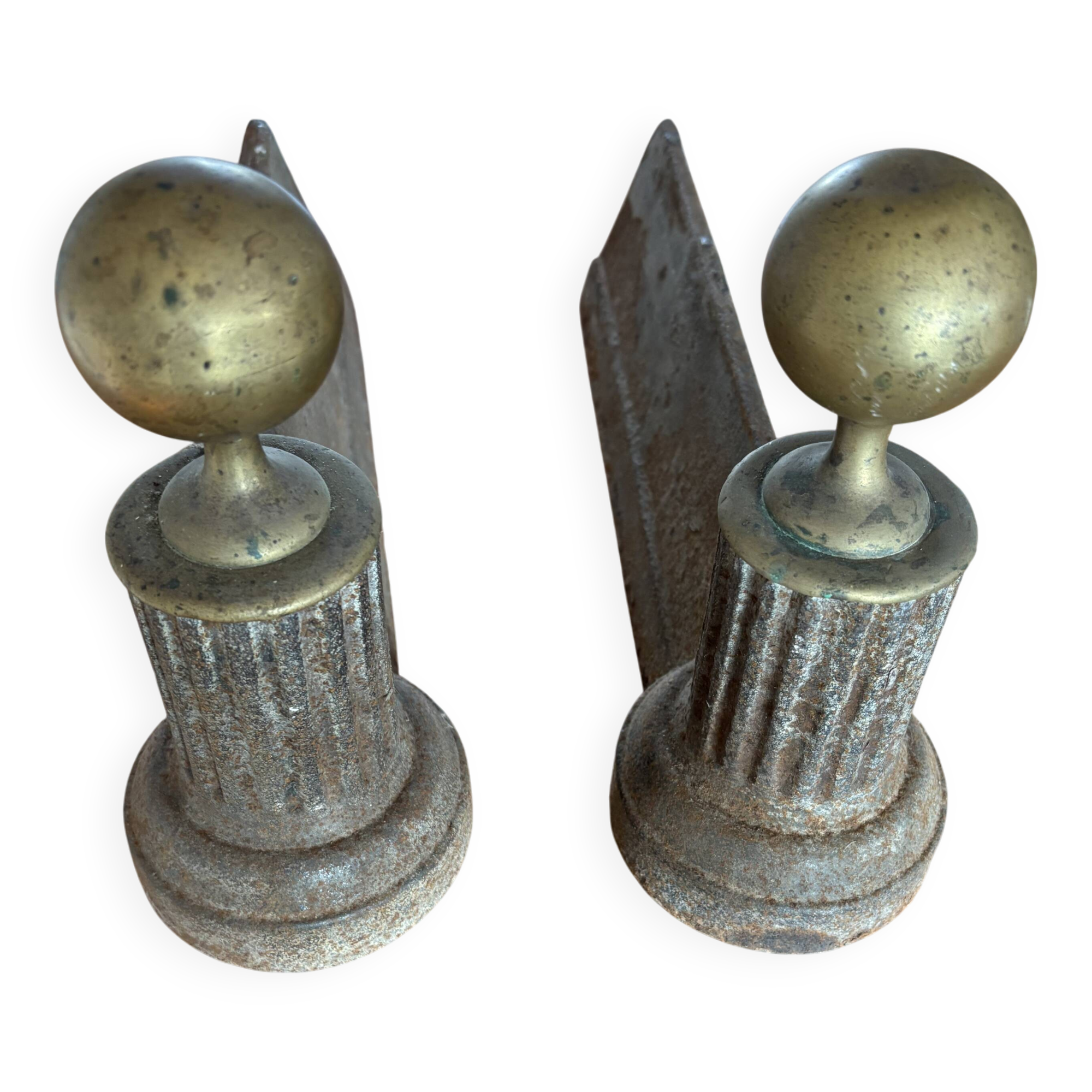 Open fireplace andirons