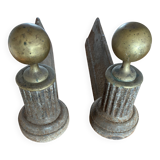 Open fireplace andirons