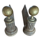Open fireplace andirons