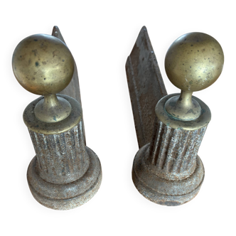 Open fireplace andirons