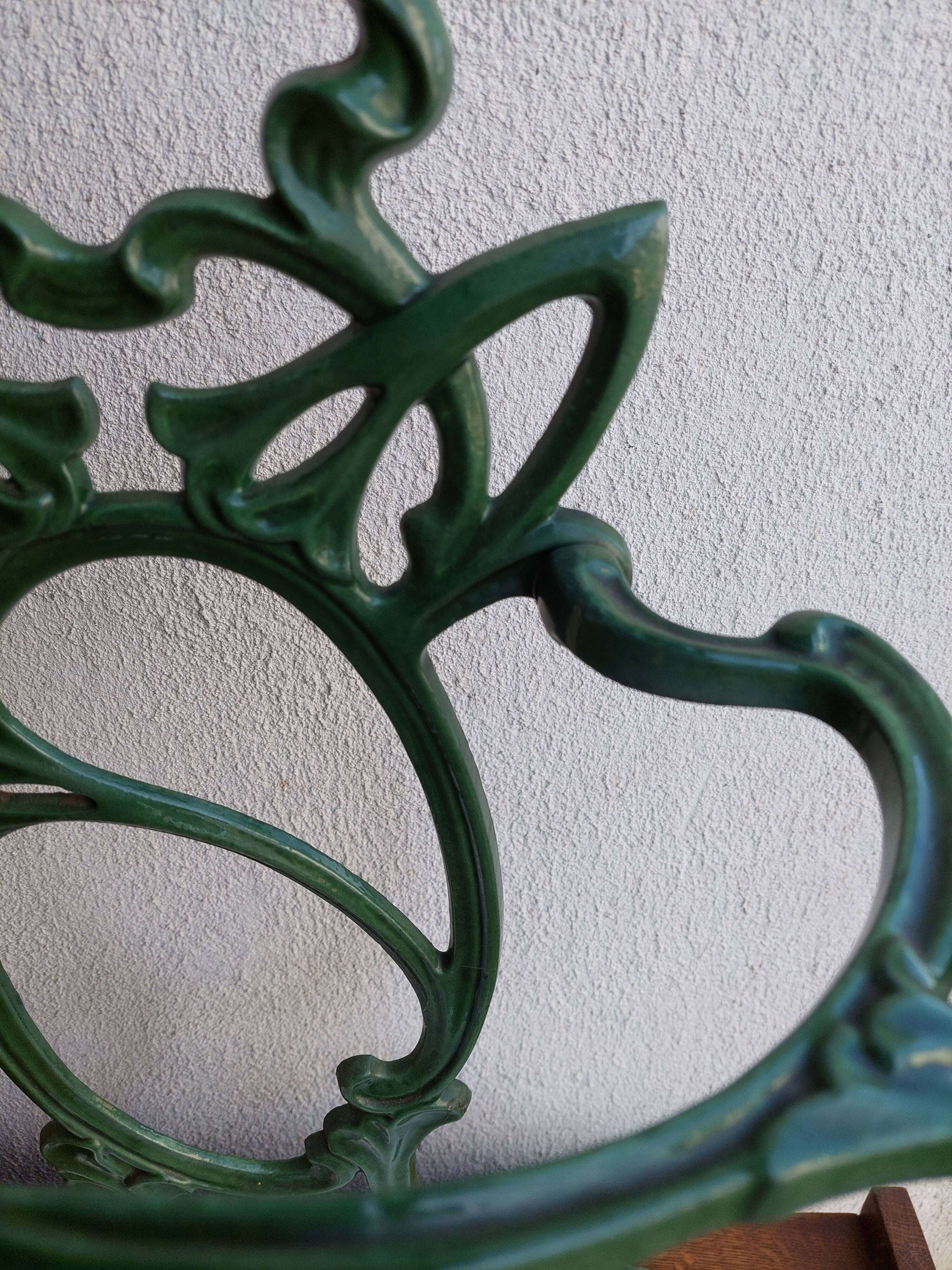 Enamelled cast iron umbrella door 1900