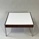 Scandinavian Coffee Table in Teak, Chrome and White Laminate, 1960s