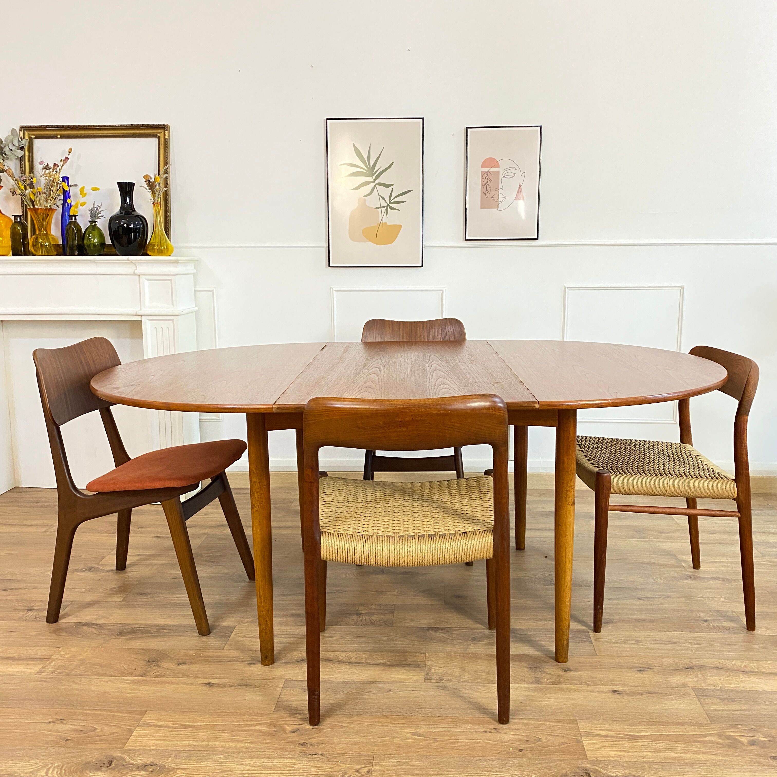 Round vintage dining table