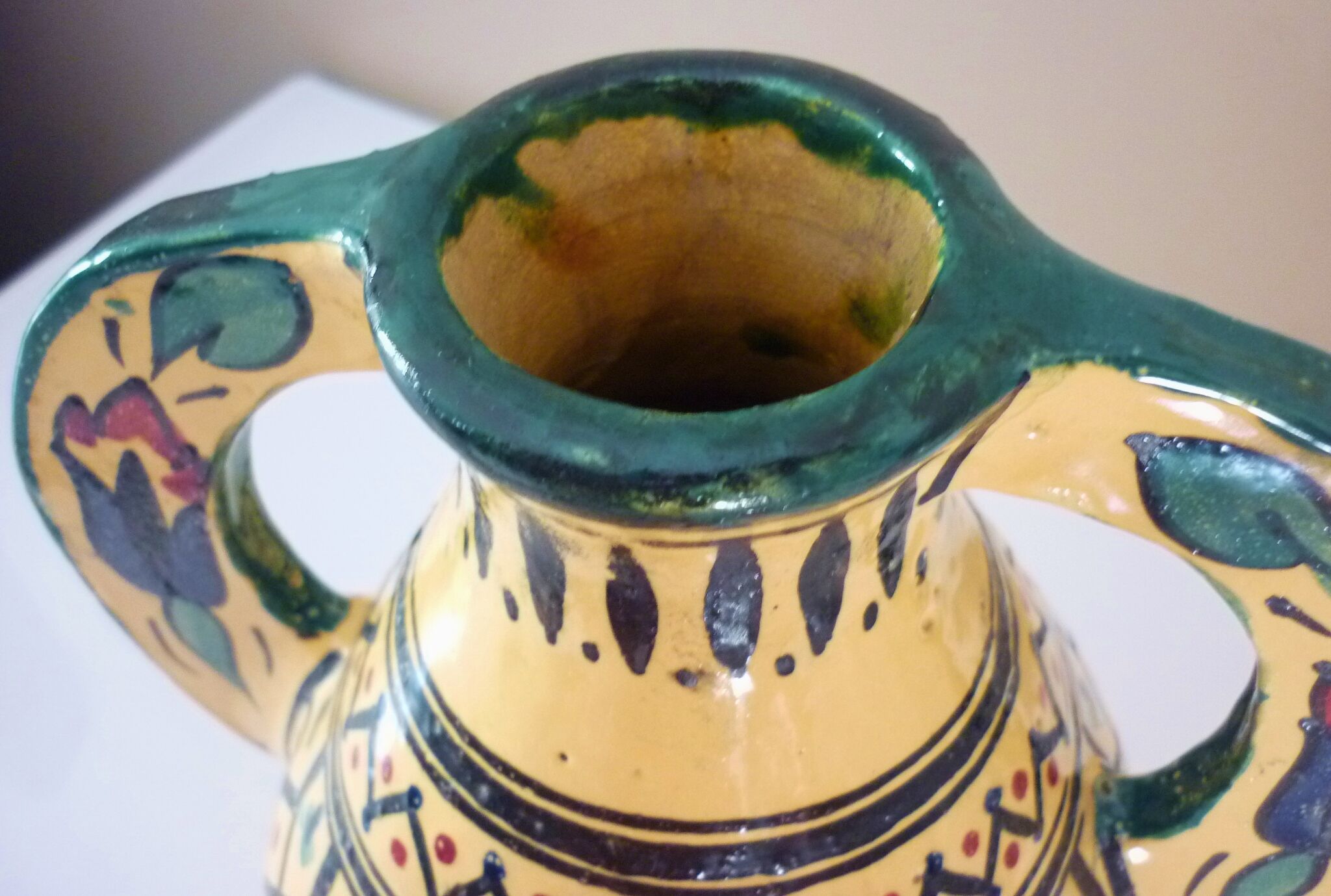 Ceramic vase Tunisia Nabeul, signed Ben Sedrine-El Kharraz, art deco, circa 1940