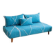 Sky Serenity – Moroccan Znafi Floor Lounge in Sky Blue - Handwoven Bejaad