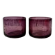 2 large vintage amethyst glass votive candle holders, France, Mikasa mouth-blown