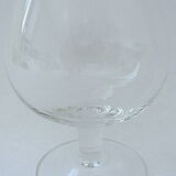 Suite of six glasses with alcohol, shape "cognac", in crystal