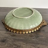 Antique celadon porcelain bowl mounted in gilded bronze, 19th century.