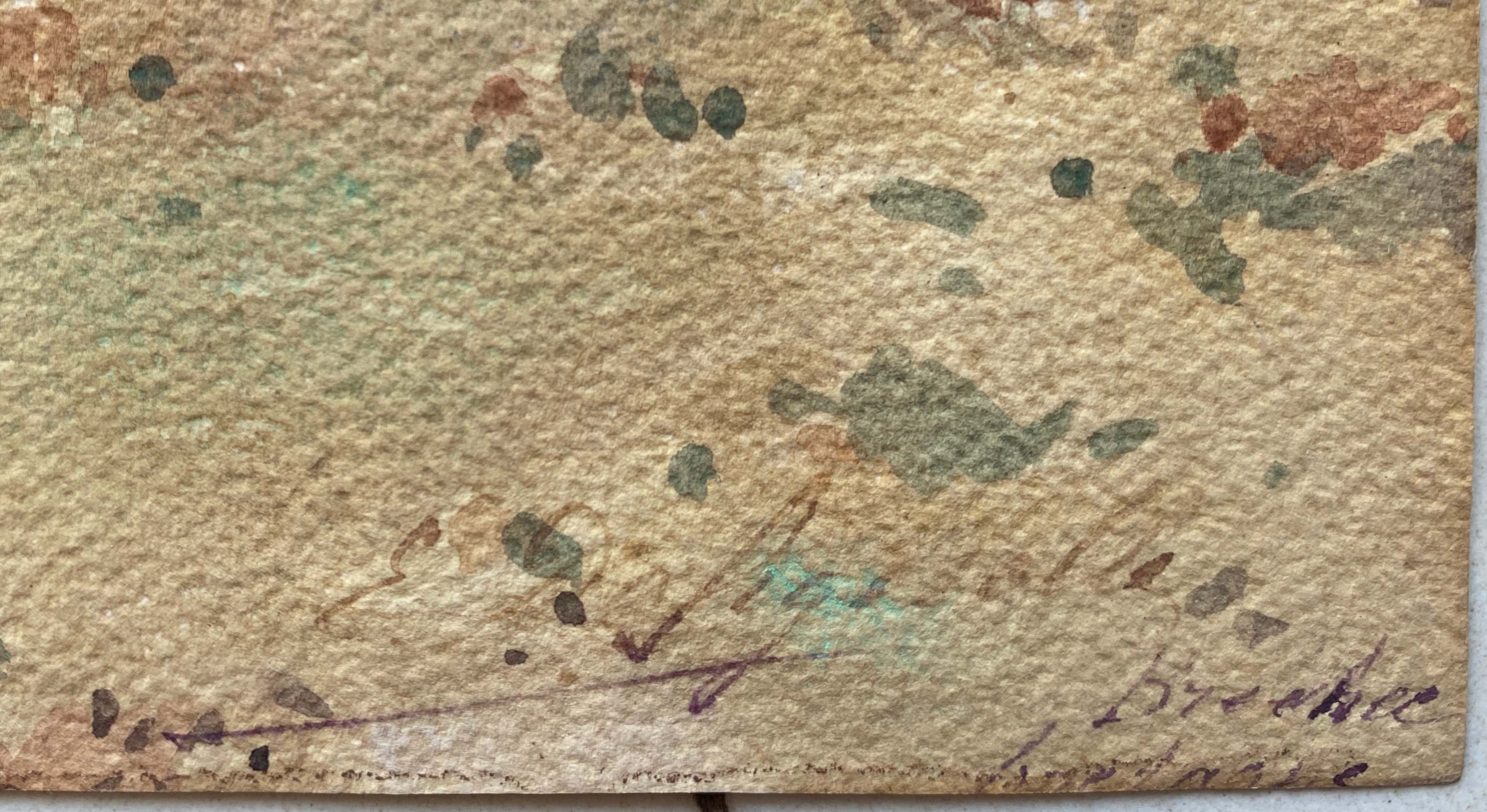 Watercolor Marine painting "Bréhec en Bretagne" Ernest Designolle (1850 / 1941)