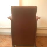 Fauteuil design cuir vintage 1980
