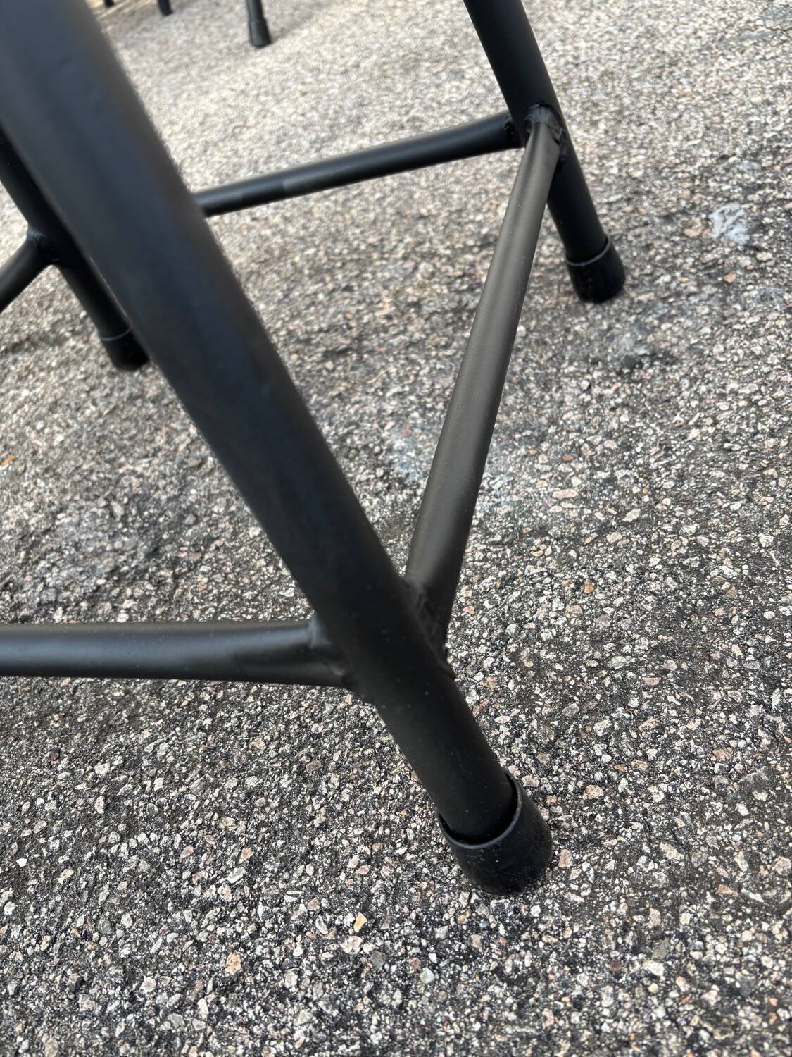 Set of 12 black industrial stools