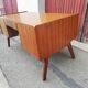 Vintage desk 2 doors 1 drawer compass feet