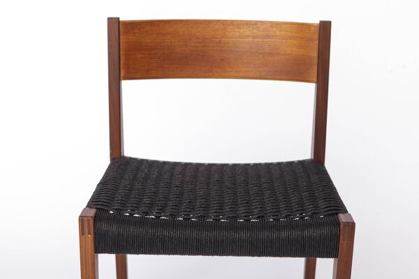 Chaise vintage Poul Cadovius ''Pia'' pour Cado, chaise en teck danois des années 1960, noire