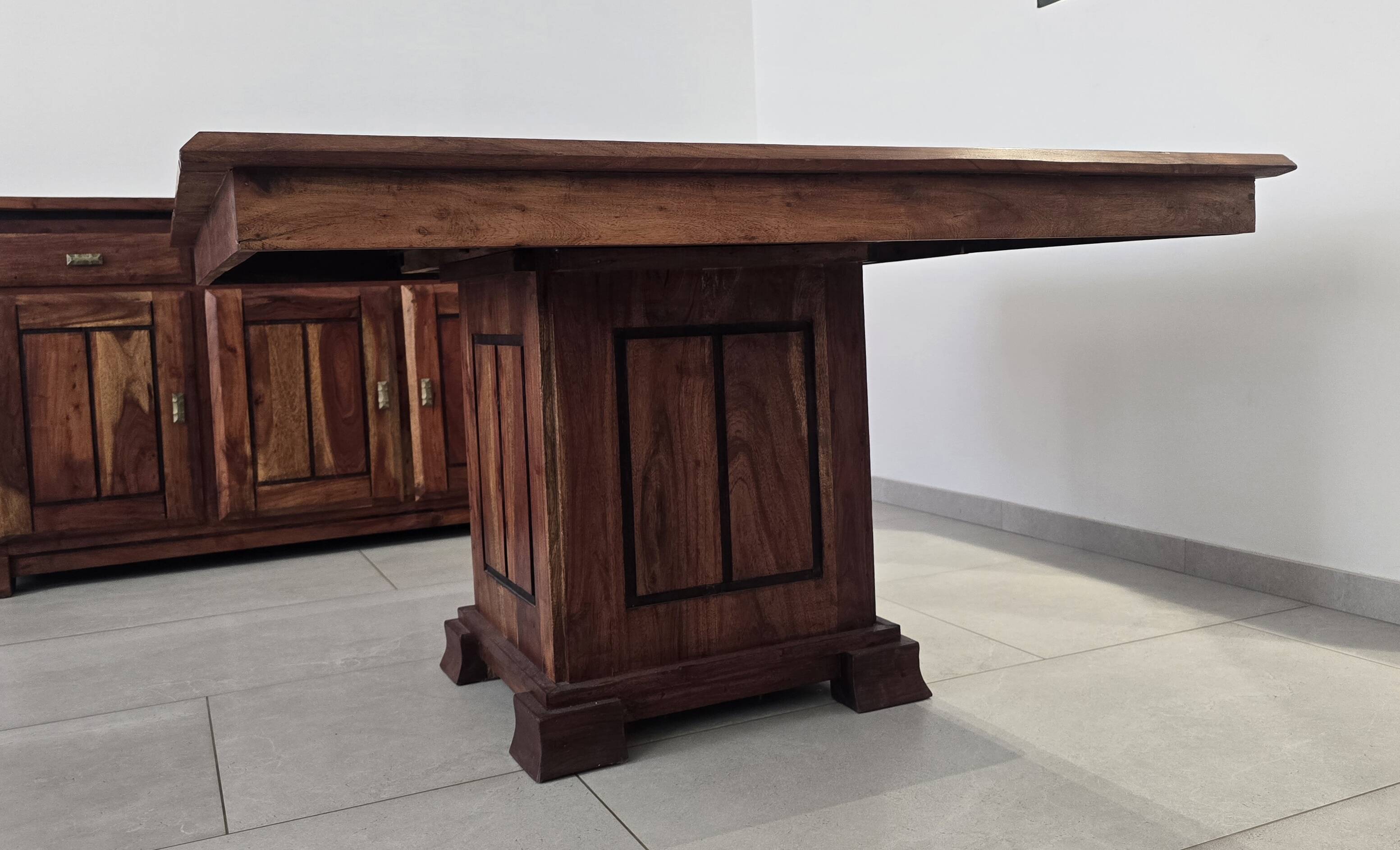 Solid Teak Dining Table + 4 Chairs – Colonia Style