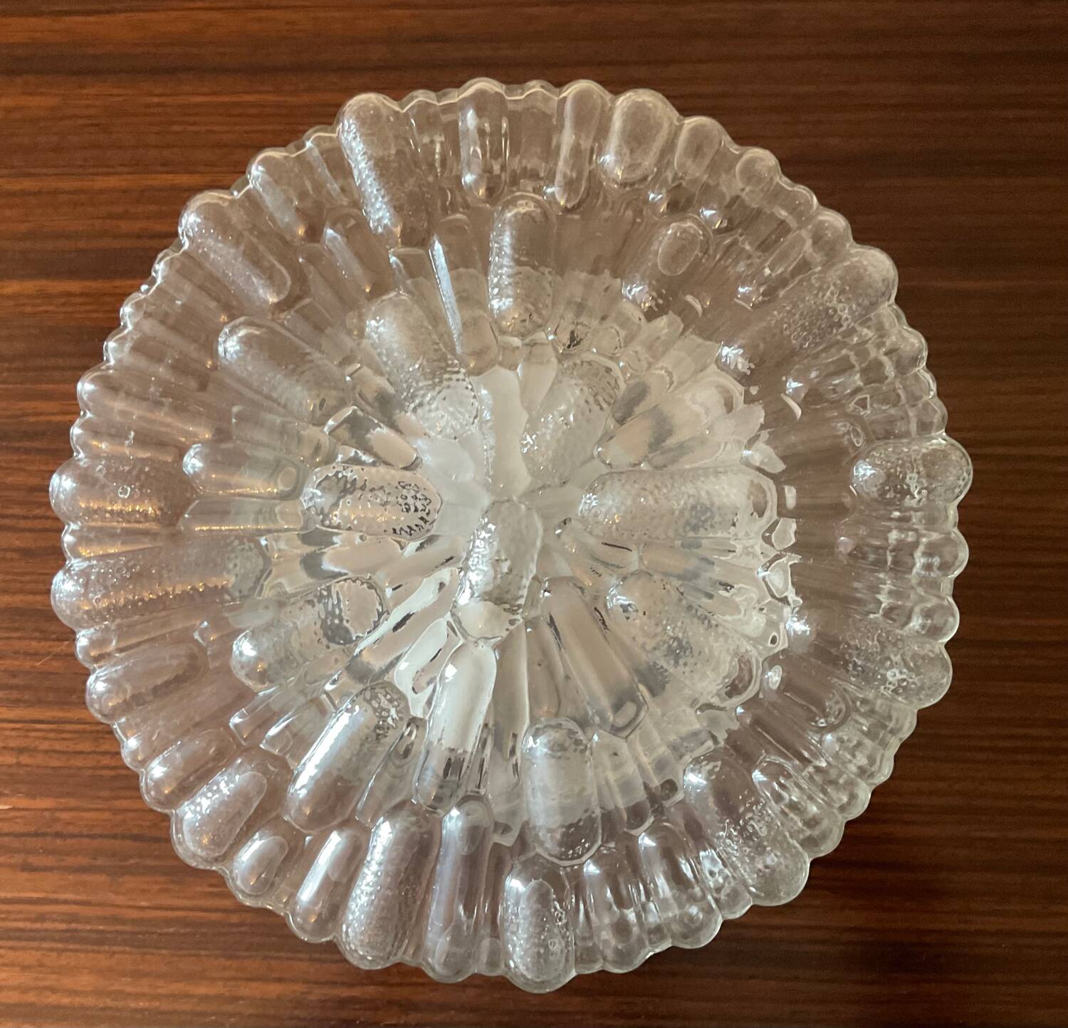 Vintage ceiling or wall light in molded glass