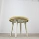 Vintage Italian Stool in Beige Fabric, 80s