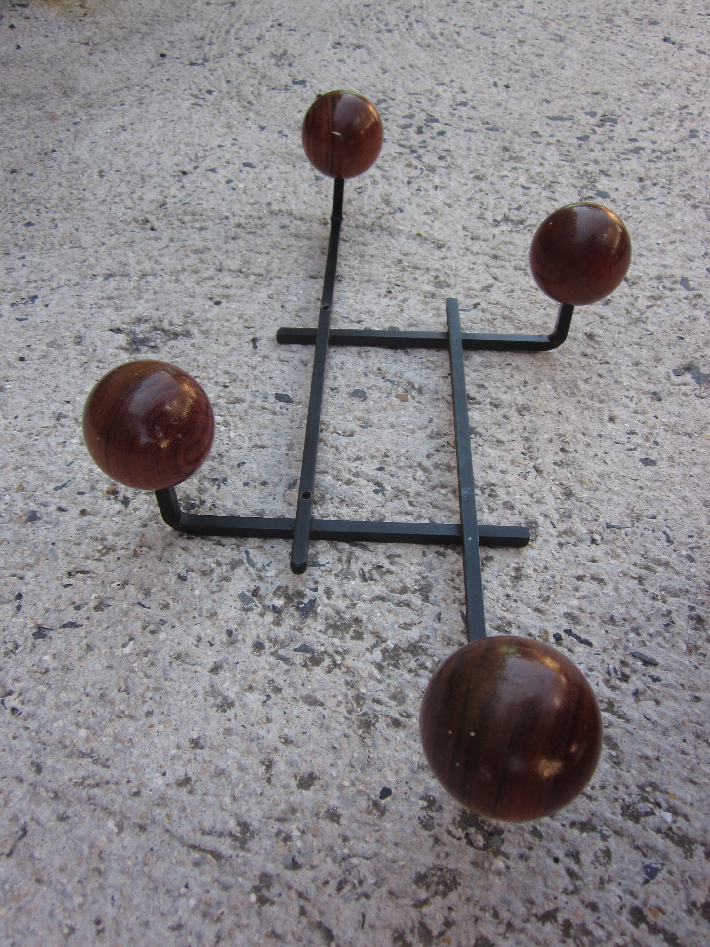 Vintage coat rack with wooden balls