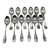 12 large Christofle spoons, Versailles model, silver plated metal