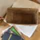 vintage rattan elephant magazine/vinyl holder