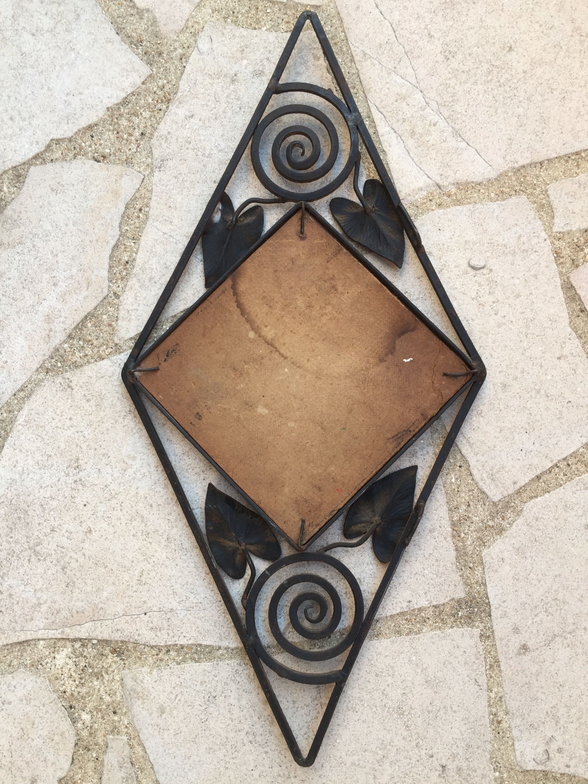 Diamond art nouveau mirror, 23x47cm