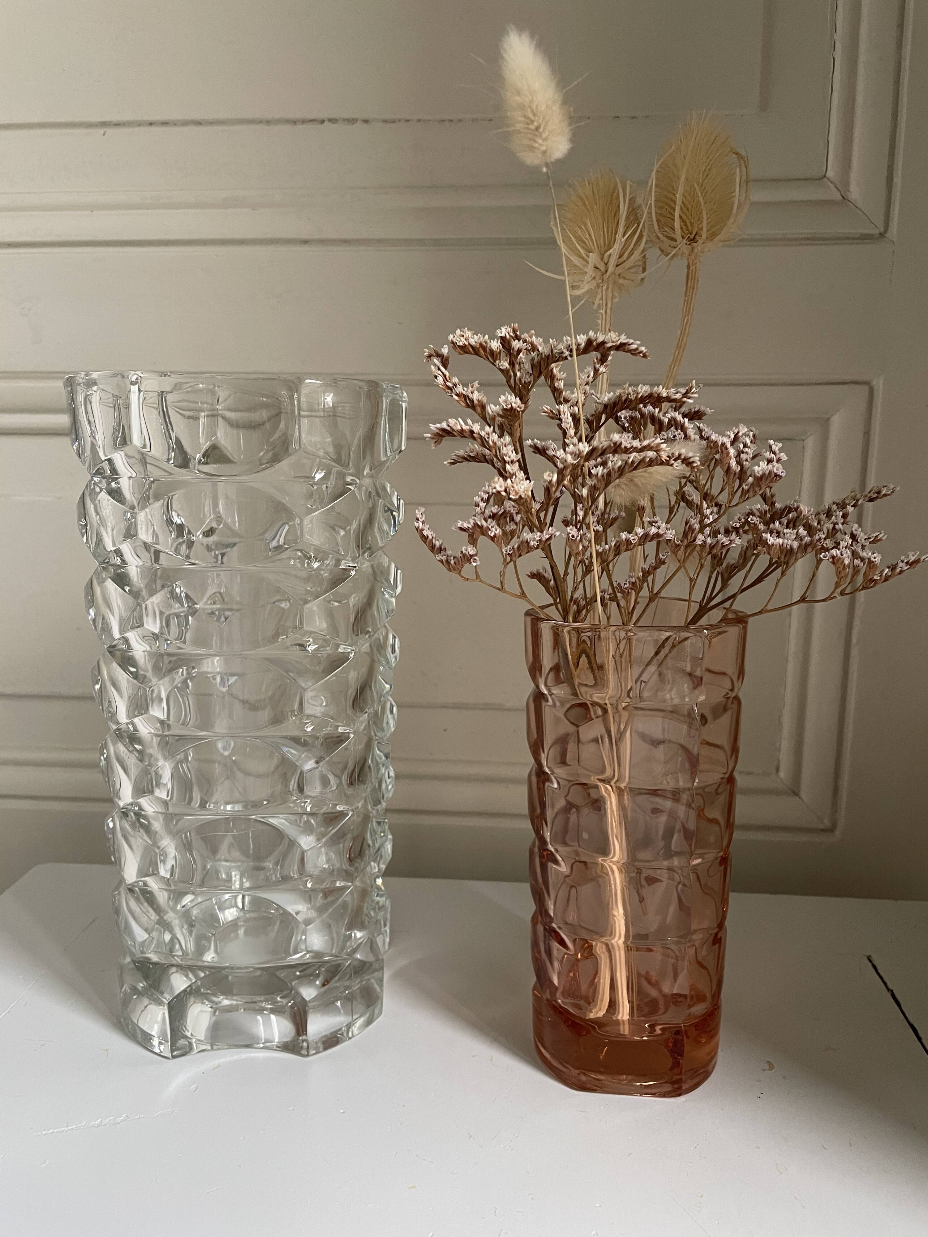 Rosaline moulded glass vase