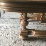 Oak coffee table on casters