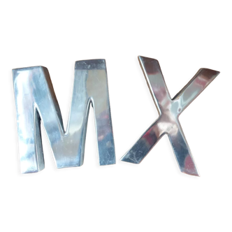 Lettres inox H15 à poser M et X