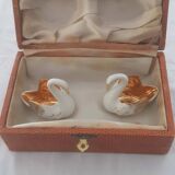 Paire de 2 salerons anciens porcelaine de Limoges