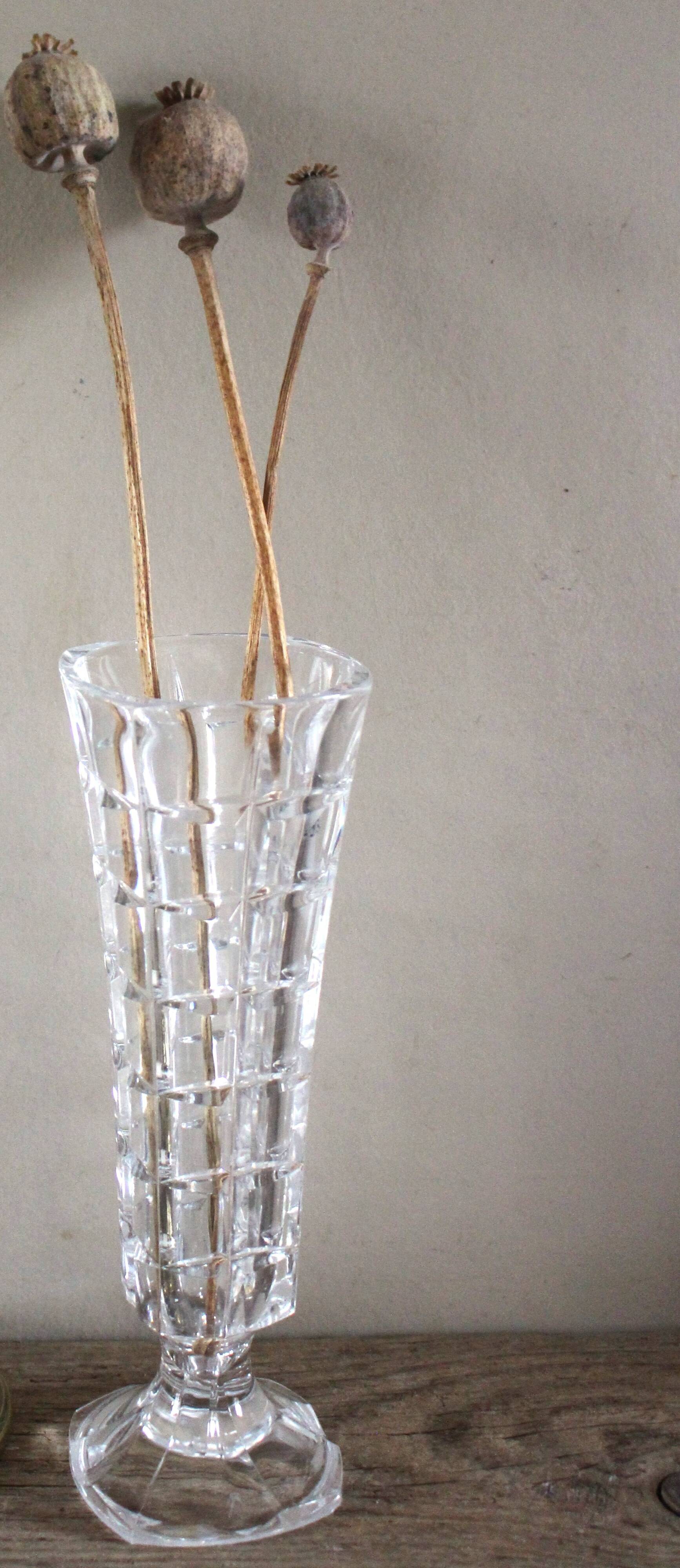 Vintage cut glass pedestal vase