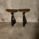 Pair of solid walnut wall consoles Napoleon III 19th century