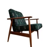 Ensemble de fauteuils vintage par Juliszu Kędziorek en jacquard vert, 1960