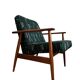 Set of Midcentury Armchairs, by Juliszu Kędziorek in Green Jacquard, 1960s