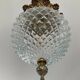 Vintage Pineapple pendant light in molded glass and gold metal